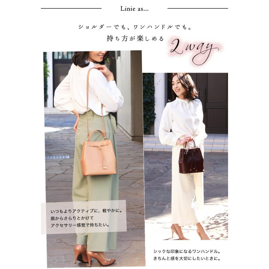 【傳濱野】端正に、柔らかく。毎日をドレスアップする巾着バッグ Linie（リニエ） 2way　ショルダーバッグ ハンドバッグ | 傳濱野 | 09