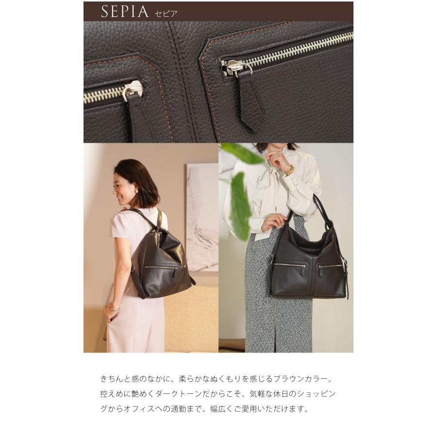 値下げ品 未使用 傳濱野 リュックショルダー レベッカ 市価58300 バッグ 傳濱野 【傳濱野】すっと持ち手を引っ張るだけ。早着替え
