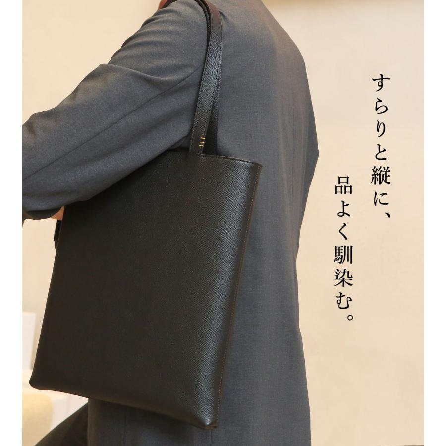 【傳濱野】≪メンズ≫佇まいを引き締める、直線美。薄マチA4トートバッグCLASSICO PIRENE（クラシコ・ピレネ） | 傳濱野 | 08