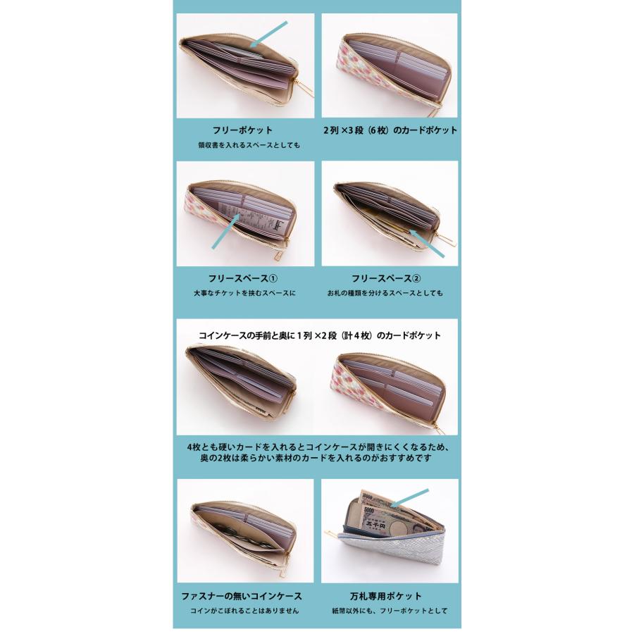 【HerSchedule】くすんだグリーン色のブーケGreen Bouquet（グリーンブーケ）　　薄手のロングウォレット　（ハースケジュール）