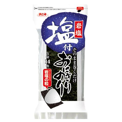 浜乙女 海苔 国産 塩付おにぎりのり 3切14枚(10個セット) : 浜 浜乙女 海苔 国産 塩付おにぎりのり 3切14枚(10個セット) : 浜