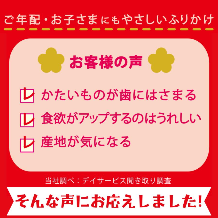 3個以上で送料無料 ポイント利用 ふりかけ ソフト食感 お粥 お茶漬け 吸物 うどん うめこんぶふりかけ 20gメール便対応 | 浜乙女 | 01