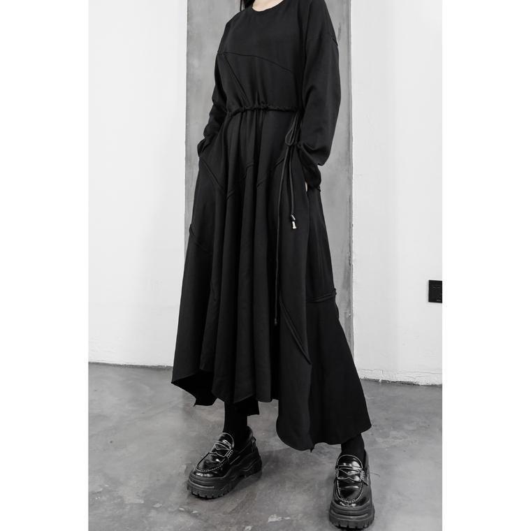 ブランド品専門の シンプル オーバーシルエット アシンメトリー アシメ ワンピース ロング丈 ワンピース カジュアル Op 0101 リラックス お洒落 大人 ワンピース チュニック