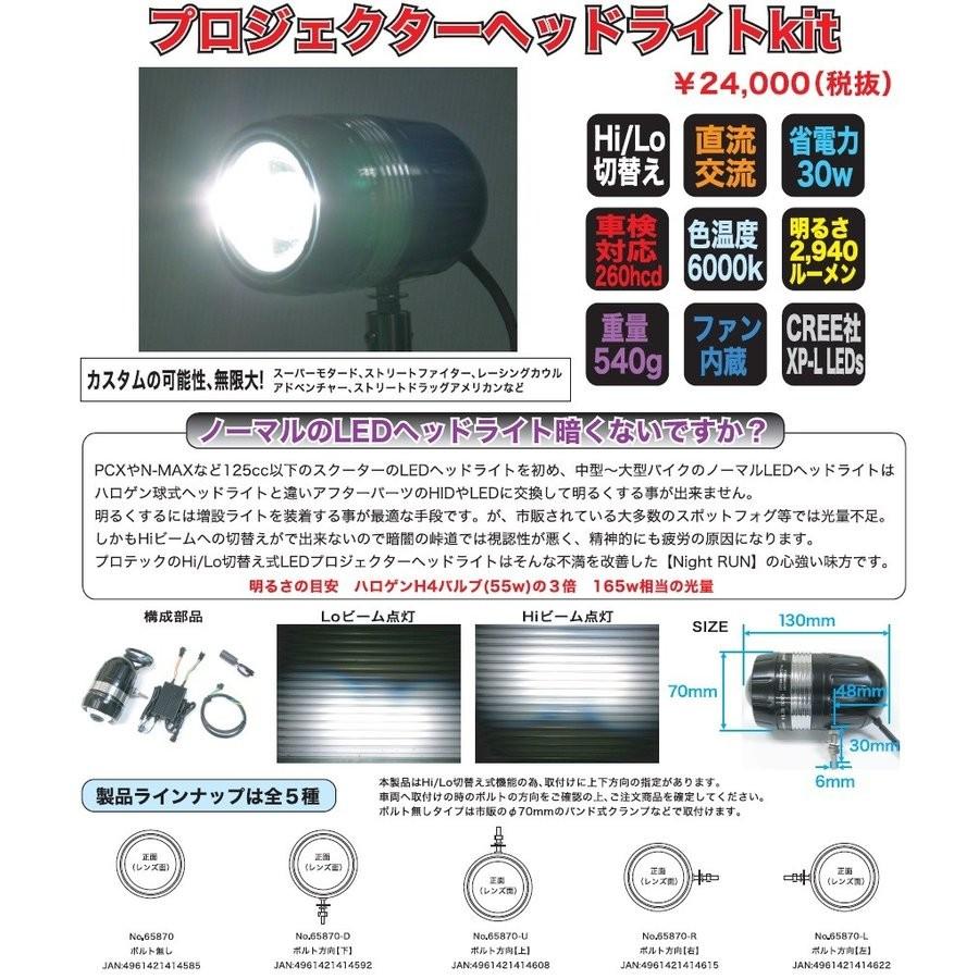 プロテック LEDプロジェクターヘッドライト 6000k ZRX1200ダエグ