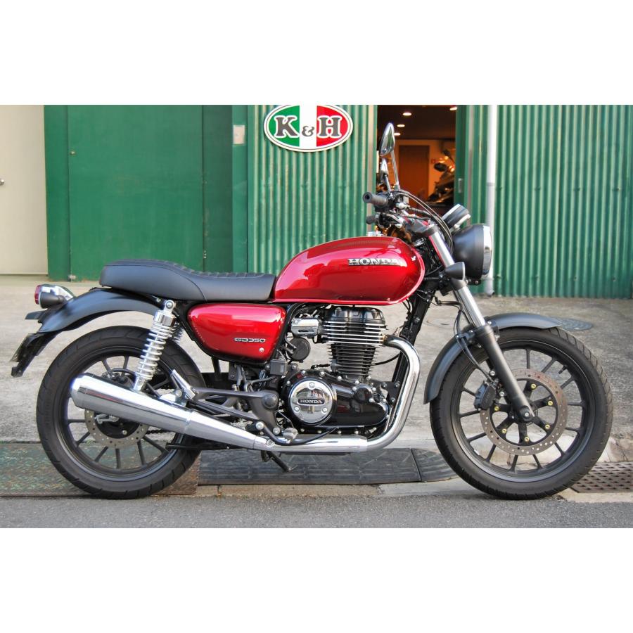 K&H製 ケイアンドエイチGB350ダブルシート Bステッチ タックロール仕様 GB350 ダブルシート Bステッチ 中抜きタック｜K＆H
