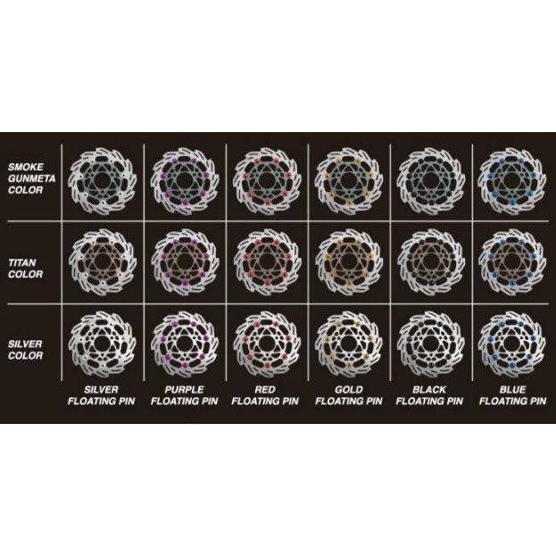 XR50 220mm ウエイブフローティングディスクローター フローティングカラースモークガンメタ/ゴールドフローティングピン SHIF TUP（シフトアップ）