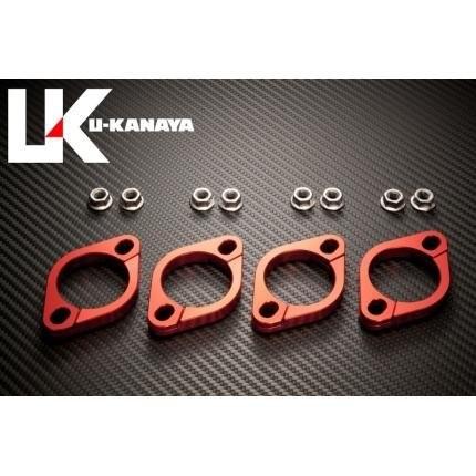 ZZR1100 アルミ削り出しエキゾーストフランジ レッド U-KANAYA