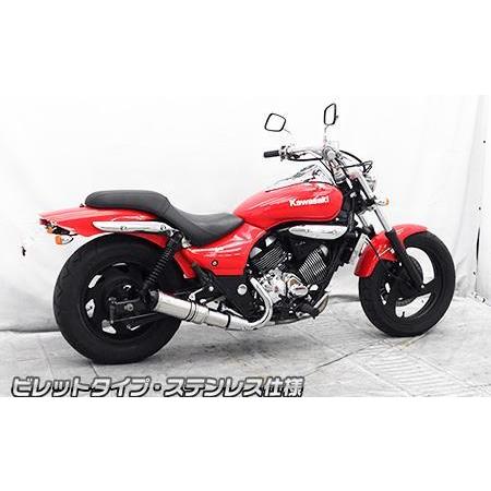 スリップオンマフラー ビレットタイプ ステンレス仕様 ウイルズウィン（WirusWin） エリミネーター250V（後期型）の画像