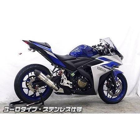 YZF-R3（EBL-RH07J） スリップオンマフラー ユーロタイプ ステンレス（ヒートガード-ポリッシュ仕上） ウイルズウィン（WirusWin）の画像