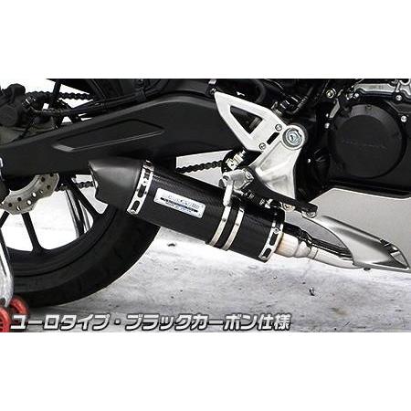 ダイナミックマフラー フルエキゾースト ユーロタイプ ブラックカーボン仕様 ウイルズウィン（WirusWin） CB125R（2BJ-JC79）