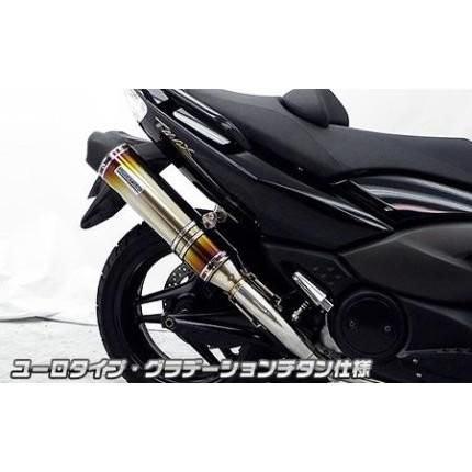 TMAX（SJ08J） ダイナミックマフラー ユーロタイプ グラデーションチタン仕様（フルパワーバージョン） ウイルズウィン（WirusWin）の画像