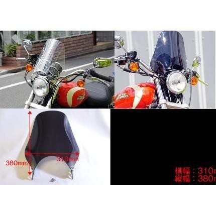 汎用大型メーターバイザー WS-09M取り付けバンド付き スモーク WORLD