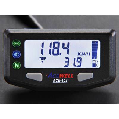 ACE-153 ATV/Motorcycle Computer バイク用メーター ACE-153 四角多機能デジタルメーター ACEWELL（エースウェル