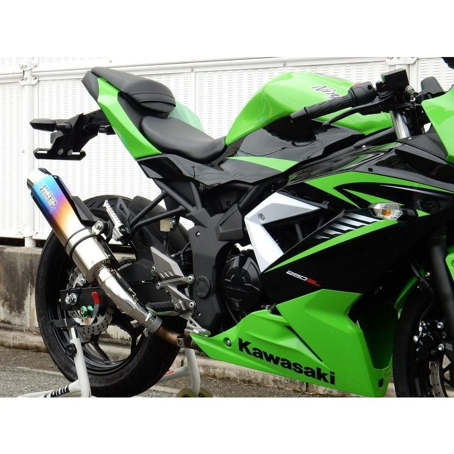 ニンジャ２５０　　　　　　　　　WRSステンレス焼き色チタンマフラー Ninja250SL（ニンジャ） リアエキゾーストマフラー ラウンド