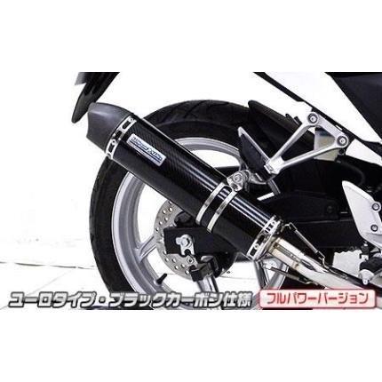 CBR250R（JBK-MC41）11〜13年 スリップオンマフラー ユーロタイプ ブラックカーボン （フルパワーバージョン） ウイルズウィン（WirusWin）