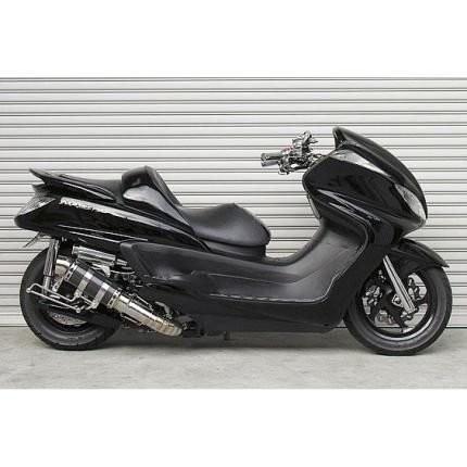 グランドマジェスティ400（O2センサー無） HEタイプマフラー レーシングタイプ ブラックカーボン ASAKURA（浅倉商事）_3