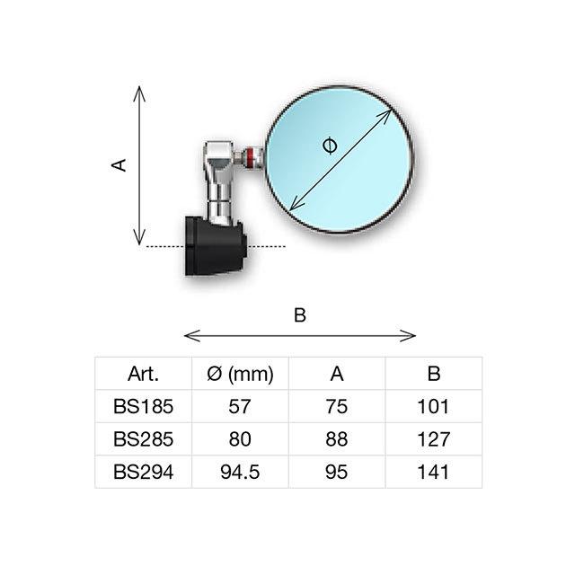 BS294A 補助ミラー Spy R100（Φ94.5mm） シルバー rizoma（リゾマ
