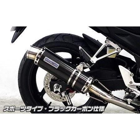 CB250F（14年〜） ダイナミックマフラー スポーツタイプ ブラックカーボン仕様 ウイルズウィン（WirusWin）の画像
