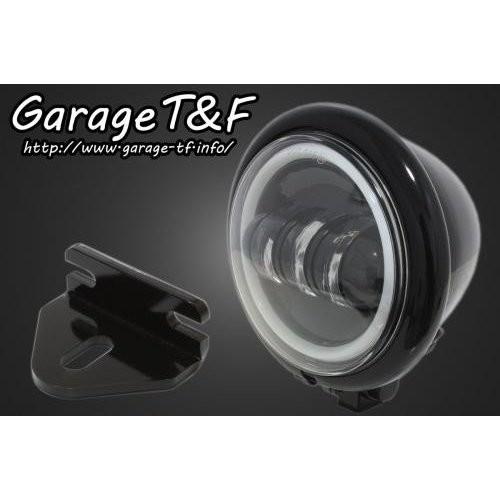 W400/W650/W800 4.5インチベーツライト（ブラック）プロジェクターLED仕様（リング付き） \u0026ライトステー（タイプE）KIT ガレージT＆F