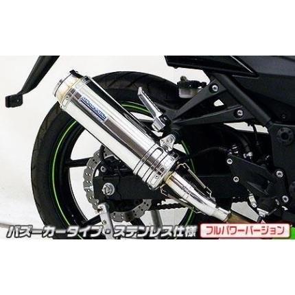 Ninja250R（ニンジャ）JBK-EX250K スリップオンマフラー バズーカータイプ ステンレス（フルパワーバージョン） ウイルズウィン（WirusWin）