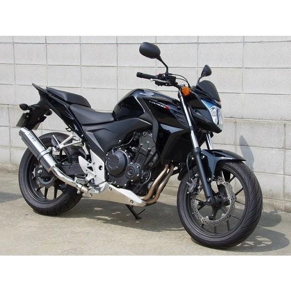 CB400F（EBL-NC47） ステンレスリヤエキゾーストマフラー ソリッド ラウンドタイプ WR'S（ダブルアールズ）