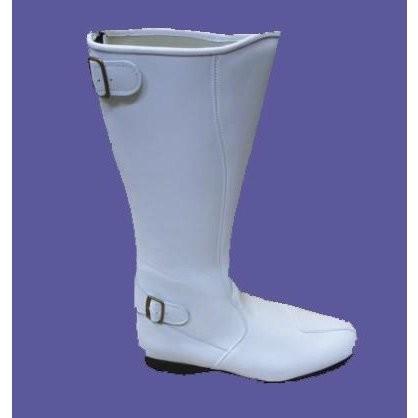 ロングブーツ 高級牛本革仕様 バックチャック付 ホワイト 26.5cm