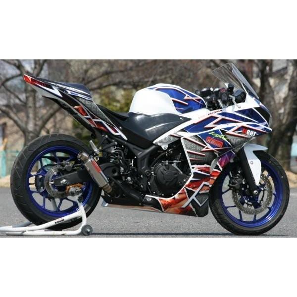 YZF-R25 BLESS（ブレス）スタンダード 3ピースエンド ステンレススリップオンマフラー K2-tec（ケイツーテック）の画像