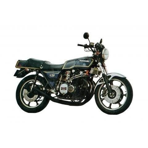 Z750FX-1 ショートマフラー 手曲 鉄フランジ ブラック エムテック中京