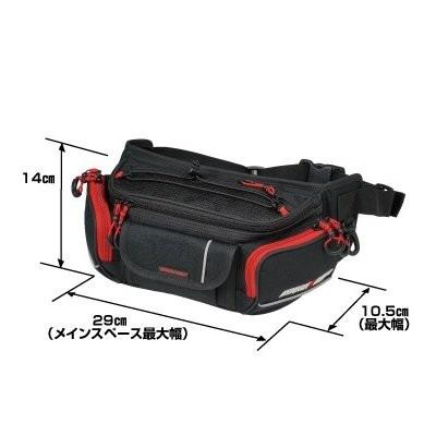 RR9612BK-RD ラフウエストバッグ ワイド ブラック/レッド ラフアンドロード（Rough＆Road）_1