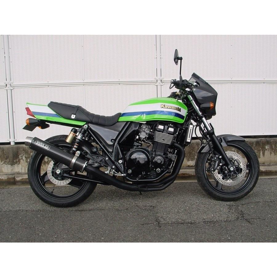 ZRX400/2（01年〜）BC-ZR400E ラウンドタイプ スリップオンマフラー ステンレス/カーボン（JMCA認証） WR'S（ダブルアールズ）