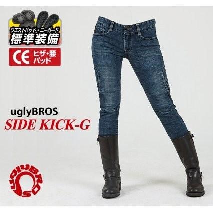 UB1014 モトパンツ サイドキック-G レディースジーンズ ブルー 28インチ uglyBROS（アグリブロス）