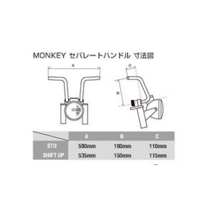 完売 3cmダウンタイプセパレートハンドル Shift Up シフトアップ モンキー Monkey 受賞店舗 Nooitmeergrasmaaien Be