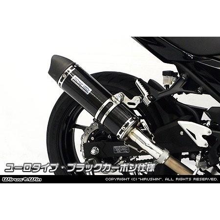 スリップオンマフラー ユーロタイプ ブラックカーボン仕様 ウイルズウィン（WirusWin） Ninja400（ニンジャ400）2BL-EX400G
