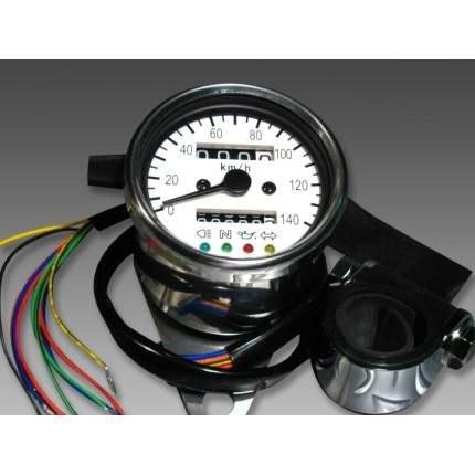 スピードメーター・140km／h・60φホワイト MINIMOTO（ミニモト