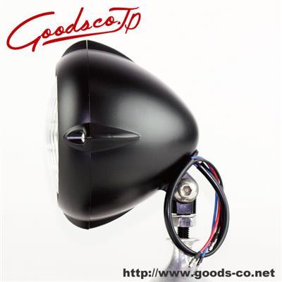4インチビンテージスタイルリブヘッドライト ブラック H4 GOODS