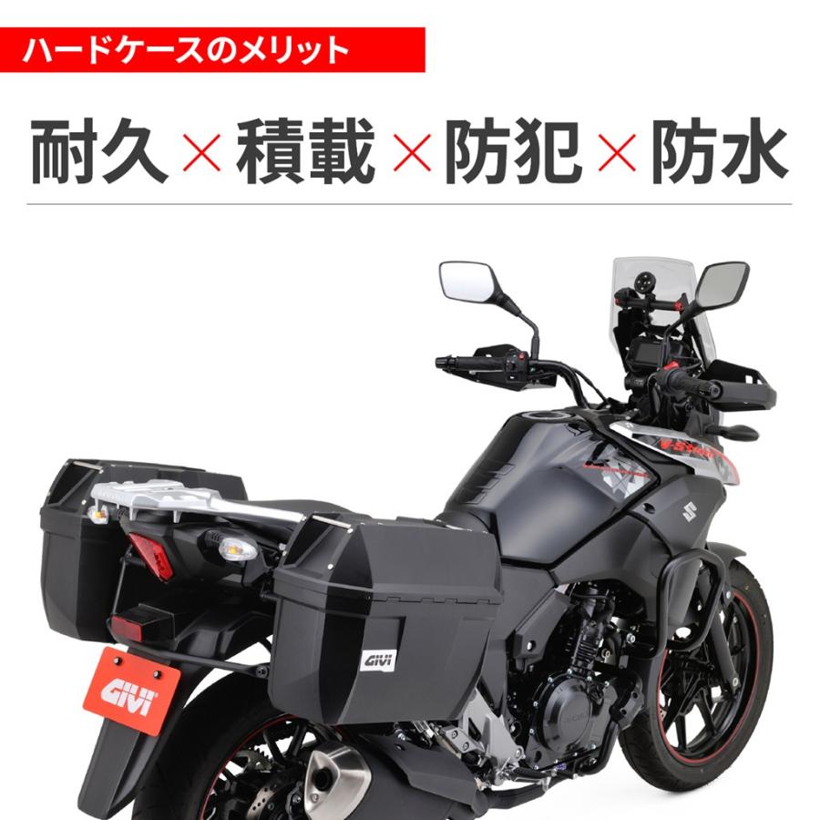 専用 GIVI（ジビ） E23ND サイドケース 未塗装ブラック 左右セット(各23L