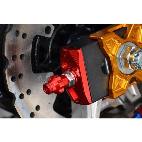 Ninja250SL（ニンジャ250SL） チェーンアジャスターキャップ ガンメタ AGRAS（アグラス）