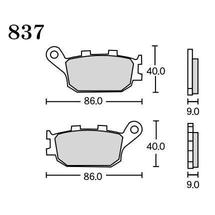 CB400SF-H-VTEC SpecIII MA-X（メガアロイXブレーキパッド）リア837 RK｜hamashoparts2｜02