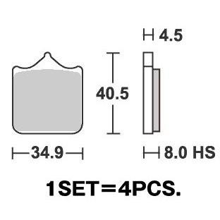 870HS ストリートエクセル（シンター）ブレーキパッド SBS（エスビーエス）｜hamashoparts2