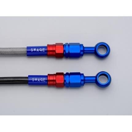 クラッチホースキット スモークホース レッド／ブルー CB1300SF 01〜02年 スウェッジライン（SWAGE-LINE）