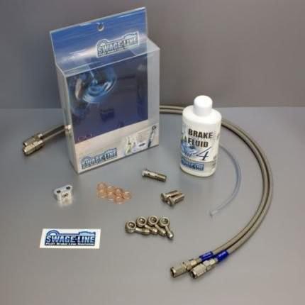 フロントブレーキホースキット クリアホース ステンレス Z2 シングルディスク 72〜75年 スウェッジライン（SWAGE-LINE）