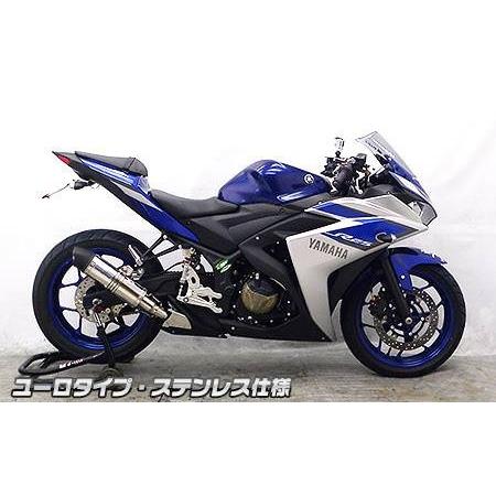 YZF-R3（EBL-RH07J） スリップオンマフラー ユーロタイプ ステンレス（ヒートガード-ブラック仕上） ウイルズウィン（WirusWin）の画像