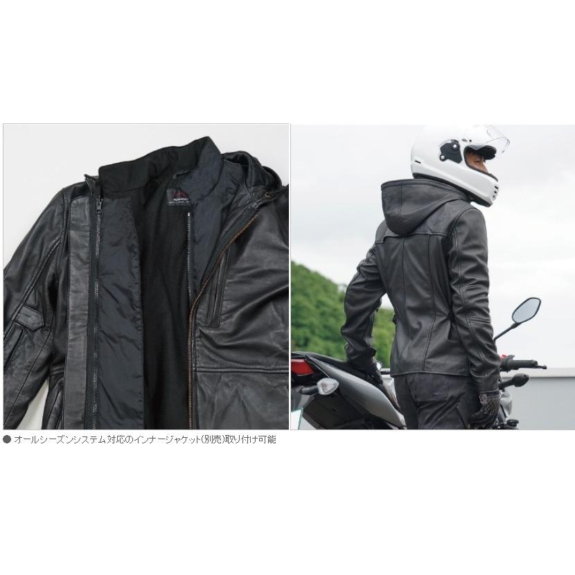 ラフ＆ロード RA5033 シープレザーパーカーFP ブラック Mサイズ