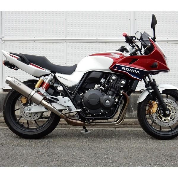 CB400SF・SB（EBL-NC42） ステンレスラウンドリアエキゾーストマフラー チタンソリッド WR'S（ダブルアールズ）