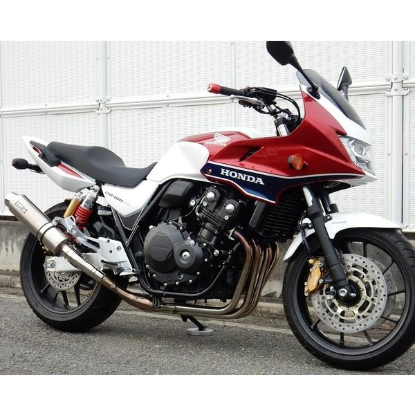CB400SF・SB（EBL-NC42） ステンレスラウンドリアエキゾーストマフラー チタンソリッド WR'S（ダブルアールズ）の画像