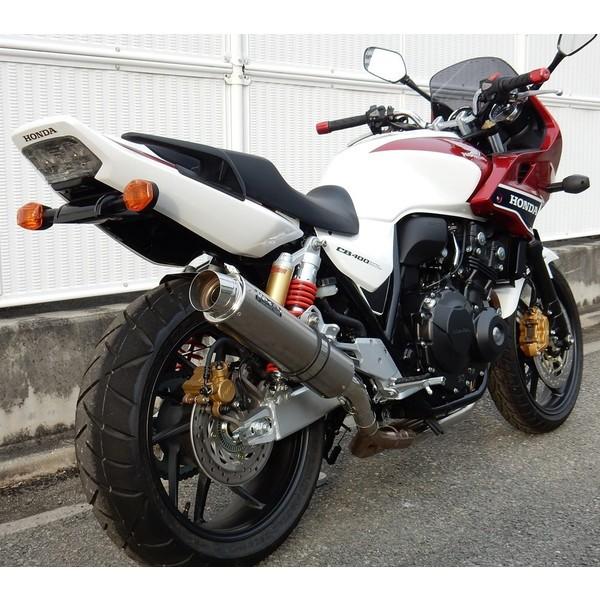 CB400SF・SB（EBL-NC42） ステンレスラウンドリアエキゾーストマフラー チタンソリッド WR'S（ダブルアールズ）の画像