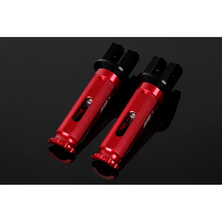 アルミ削り出しステップ レーシングタイプ（取付部 ブラック/ステップバー レッド） SSK SPEEDRA（スピードラ） Z125 PRO（プロ）16〜17年