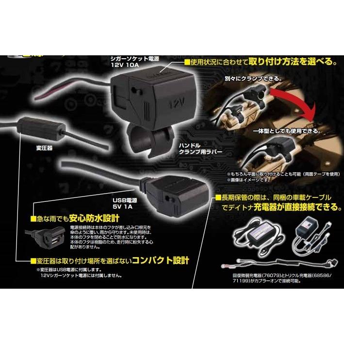 DAYTONA（デイトナ） USB2ポート シガーソケット1ポート : バイク