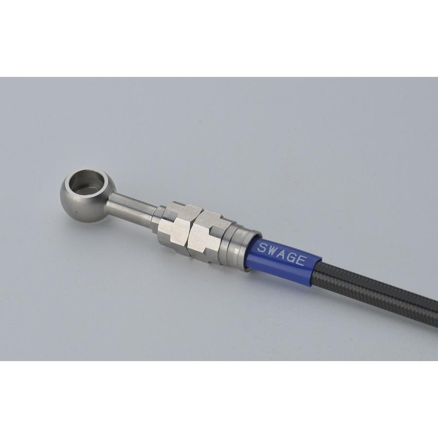 SV650（16年） Swage-PRO フロント用 ブレーキホースキット バイピース ステン/ブラックホース スウェッジライン（SWAGE-LINE）