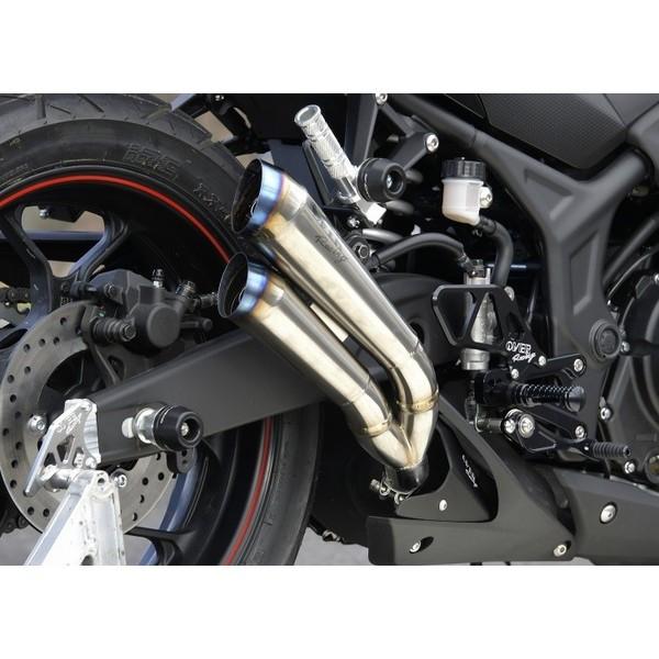 YZF-R25 ツインチタンメガホン スリップオンマフラー OVER（オーバーレーシング）